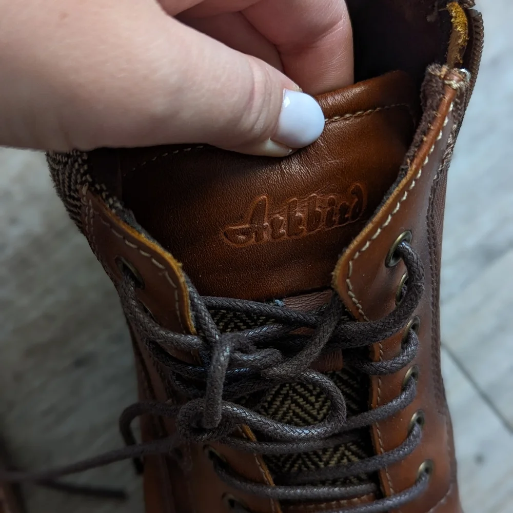 Arkbird Oxfords Boots Size 11.5 Brown Ankle Mens Classic Stylish Leather Ties